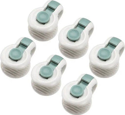 Dekbedclips - Stevige Dekbed Knijpers - 6 stuks - Wit / Groen (6 stuks)