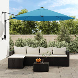 vidaXL - Wandparasol - 290 - cm - zeeblauw
