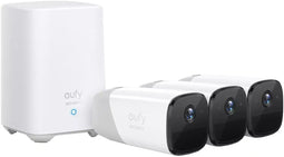 Eufy Cam 2 Pro - Draadloze Beveiligingsset - 2K resolutie en 365 dagen batterijduur - Wit (3 stuks)
