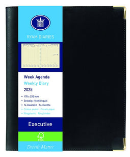 Ryam - Agenda 2023 Ryam Executive Nappa 7dagen/2pagina's zwart