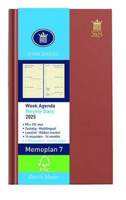 Ryam - Agenda 2023 Ryam memoplan 7 Nappa 7dagen/2pagina's assorti