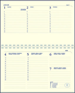 Ryam - Agendavulling 2023 Ryam Memoplan 7 Compact liggend 7dagen/2pagina's creme