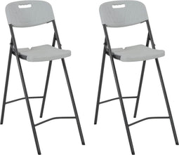 vidaXL - Barstoelen - inklapbaar - 2 - st - HDPE - en - staal - wit
