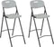 vidaXL - Barstoelen - inklapbaar - 2 - st - HDPE - en - staal - wit