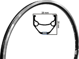 Ryde Velg zac 421 26 inch (559) zwart/zilver 36 gaats 14g