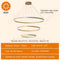 Ronde LED Moderne Hanglamp, 3 Gouden Ring Kroonluchter, Dimbaar Met Afstandsbediening 3000K-6000K Pl