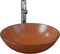 vidaXL - Wastafel - met - kraan - en - pop-up - afvoer - gehard - glas - bruin