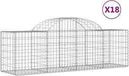 vidaXL - Schanskorven - 18 - st - gewelfd - 200x50x60/80 - cm - gegalvaniseerd - ijzer
