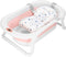 Springos Opvouwbaar Baby Bad - Draagbaar - Thermometer - Wit - Roze - 79 x 49 x 22 cm