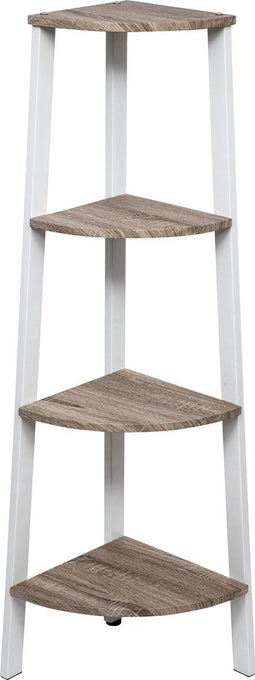 Hoekkast Stoer metaal hout industrieel design boekenkast 125 cm hoog wit