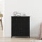 vidaXL - Sideboard - Zwart - Eiken - 70x30x80 - cm - Engineered - Hout - en - Staal