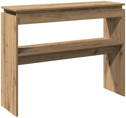 vidaXL - Wandtafel - 102x30x80 - cm - bewerkt - hout - artisanaal - eikenkleur