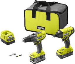 RYOBI One + Duo Boorhamer + Accu-slagschroevendraaier 18V - R18PDID2-252S - 2 en 5 Ah accu's - opbergtas