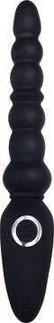 Evolved - Flexibele geribbelde anaalstimulator met 3 motors - Zwart