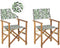 CINE - Tuinstoel set van 2 - Groen/Hout/Blad - Polyester