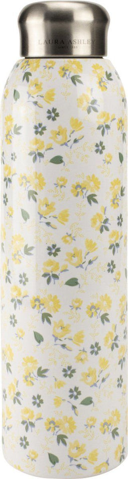 Laura Ashley Thermosfles - Thermosbeker - Dubbelwandig RVS - Lekvrij - Petit Flowers Geel