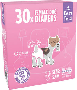 Easypets Hondenluier - Teef - S/M - 30 stuks - Grootverpakking