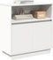 vidaXL - Sideboard - met - LED - Wit - 71x34,5x75 - cm - Geengineerd - Hout