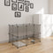 EUGAD dubbele verdieping dierenren - modulaire puppy en knaagdier ren - grijs - 107 x 72 x 72 cm