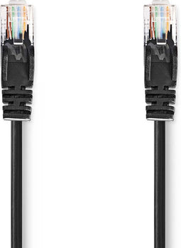 Nedis CAT5e-Kabel - U/UTP - RJ45 Male - RJ45 Male - 1.00 m - Rond - PVC - Zwart - Envelop