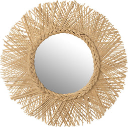 J-Line spiegel Vlecht - rotan - naturel - Ø 60 cm