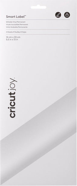 Cricut Joy Beschrijfbaar Smart Vinyl Permanent 14x33cm – Wit (4 vellen)