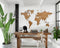 MiMi Innovations® Giant Houten Wereldkaart - Muurdecoratie - 280x170 cm - Bruin