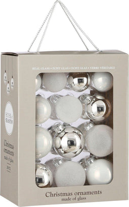 House of Seasons Kerstballen Set - 26 Stuks - Ø7 cm - Glas - Wit