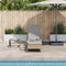 vidaXL - Ligbed - met - Kussen - Beige - Poly - Rattan