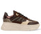 PS Poelman JANA - Dames Sneakers - Chunky zool 5 cm - Bruin met beige