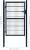 vidaXL - Poort - dubbelstaafmat - (enkel) - 106x230 - cm - antracietgrijs