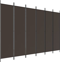 vidaXL - Kamerscherm - met - 6 - panelen - 300x200 - cm - stof - bruin