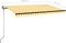 vidaXL - Luifel - handmatig - uittrekbaar - 450x350 - cm - geel - en - wit