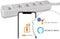 SCS SENTINEL - SmartPlug Strip - 4 stopcontacten met 3 smartphone-bedienbare uitgangen - 3600 W