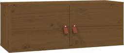 vidaXL - Wandkast - 80x30x30 - cm - massief - grenenhout - honingbruin