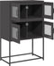 vidaXL - Hoge - kast - 68x39x107 - cm - staal - zwart
