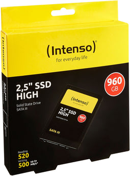 Intenso SATA III High 960GB - 2,5" SSD - tot 520 MB/s lezen tot 480 MB/s schrijven