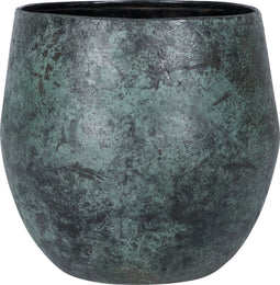 Ter Steege Bloempot-Sierpot Metaal Groen-Blauw-Grijs D 28 H 25 cm