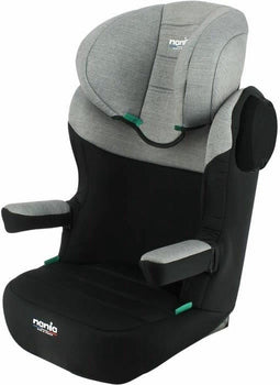 NANIA WAY I stoelverhoger met gordel 100-140 cm R129 - Van 5 tot 10 jaar - Verstelbare hoofdsteun - Kantelbare basis – Grijs