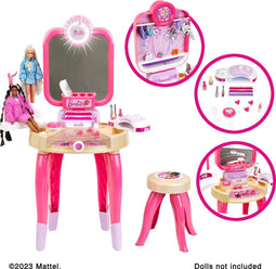 Klein Toys Barbie beautystudio Happy Vibes - nageldroger met lucht- en lichteffecten - roze beige