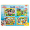 Set van 4 Puzzels Mickey Mouse 35 x 1,5 x 25 cm 48 Onderdelen (6 Stuks)