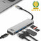ACT AC7050 - USB-C Hub - 3x USB-A - Kaartlezer - PD Pass-Through - Grijs
