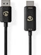 Nedis DisplayPort-Adapter - DisplayPort Male - HDMI Connector - 8K@30Hz - Vernikkeld - Recht - 1.80 m - Rond - TPE - Zwart - Label