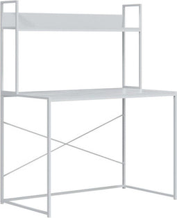 vidaXL - Computerbureau - 110x60x138 - cm - bewerkt - hout - wit