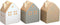 Kaarsenhouder Huis - 3 Assorti - Wit - Steengoed - 6x4,5x8 cm - Werner Voss