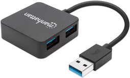 Manhattan 162296 - USB 3.0 Hub - 4 poorten - Zwart