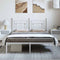 vidaXL - Bedframe - met - hoofdbord - metaal - wit - 150x200 - cm