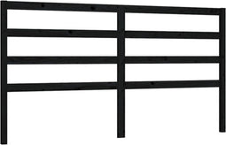 vidaXL - Hoofdbord - 186x4x100 - cm - massief - grenenhout - zwart