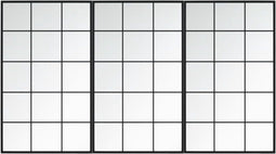 vidaXL - Wandspiegels - 3 - st - 100x60 - cm - metaal - zwart