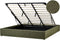 Opbergbed zonder hoofdbord Bouclé DINAN 180 x 200 cm Donkergroen